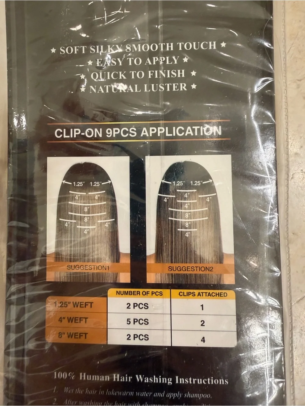 Lurex 9 Clip-On Remy human hair Extensions 18 inch (Brand New)